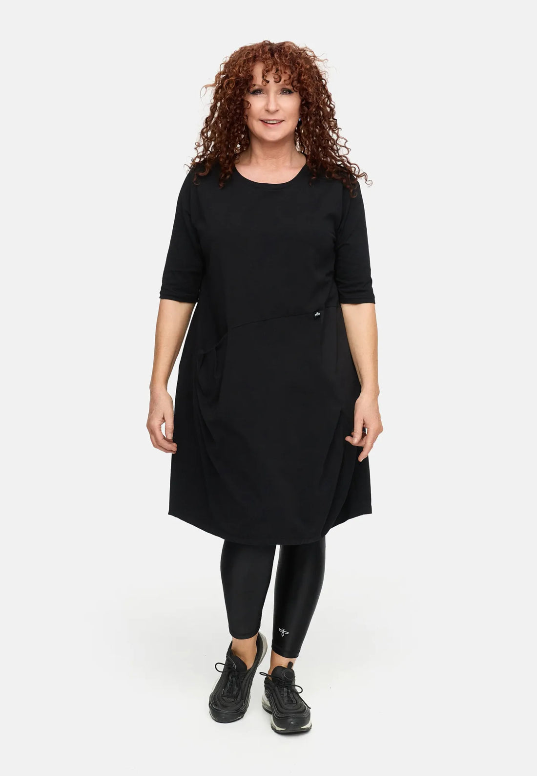  Ballonkleid von Do Your Best aus Viskose, D933, Schwarz, Ausgefallen, Zeitlos, Schick