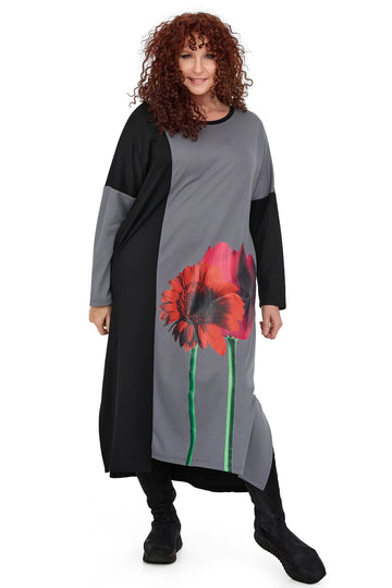  Modisches A-Form Kleid mit floralen Mustern, bequemer Schnitt aus hochwertiger Viskose