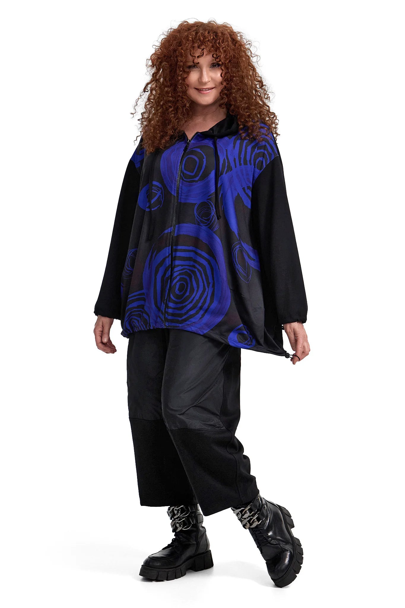  Ballonjacke von Frenzi aus Viskose, F6033, Schwarz, Schick, Modern, Bequem