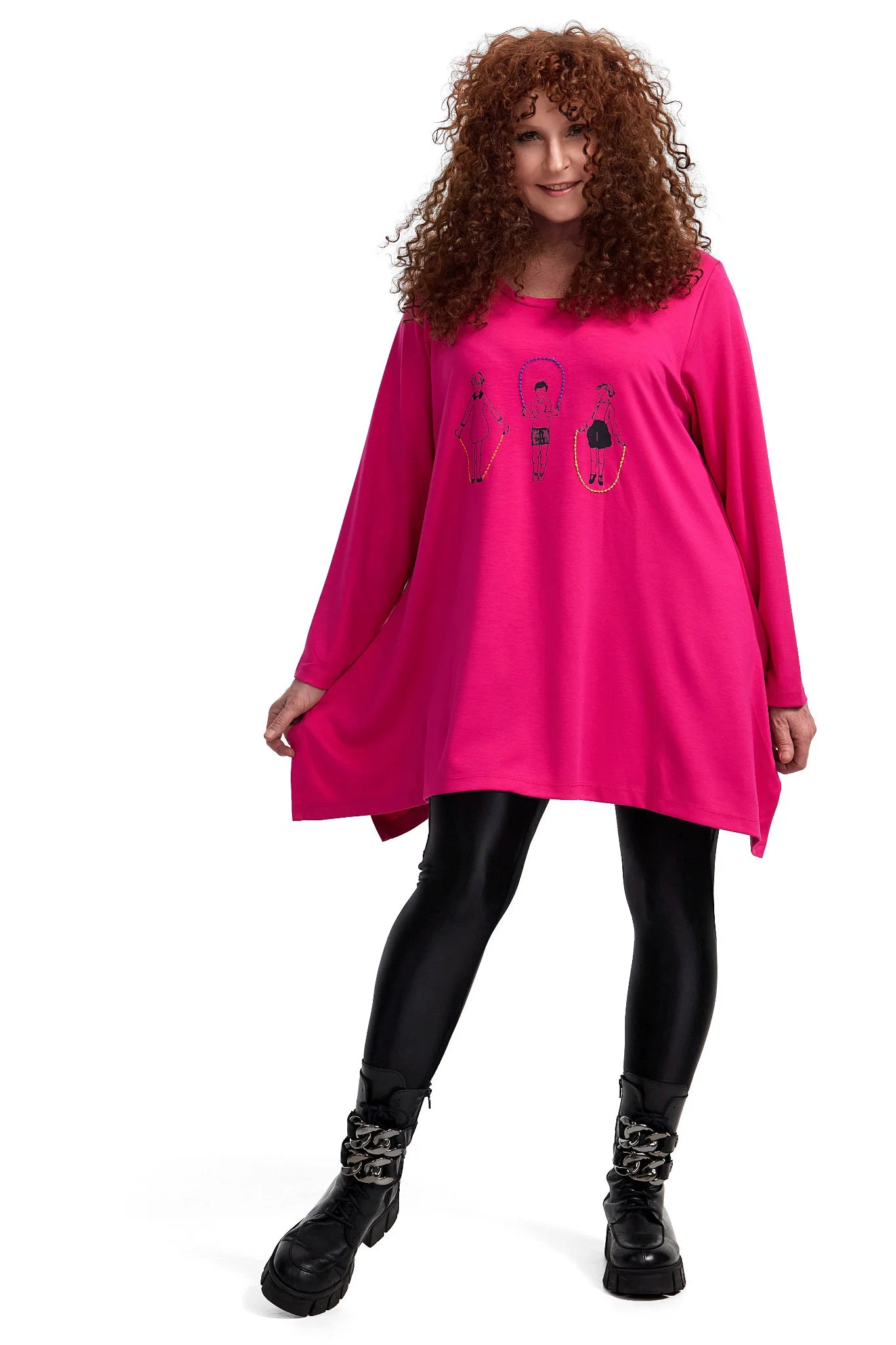 A-Form Shirt von Frenzi aus Viskose, F9013, Pink, Schick, Modern, Bequem