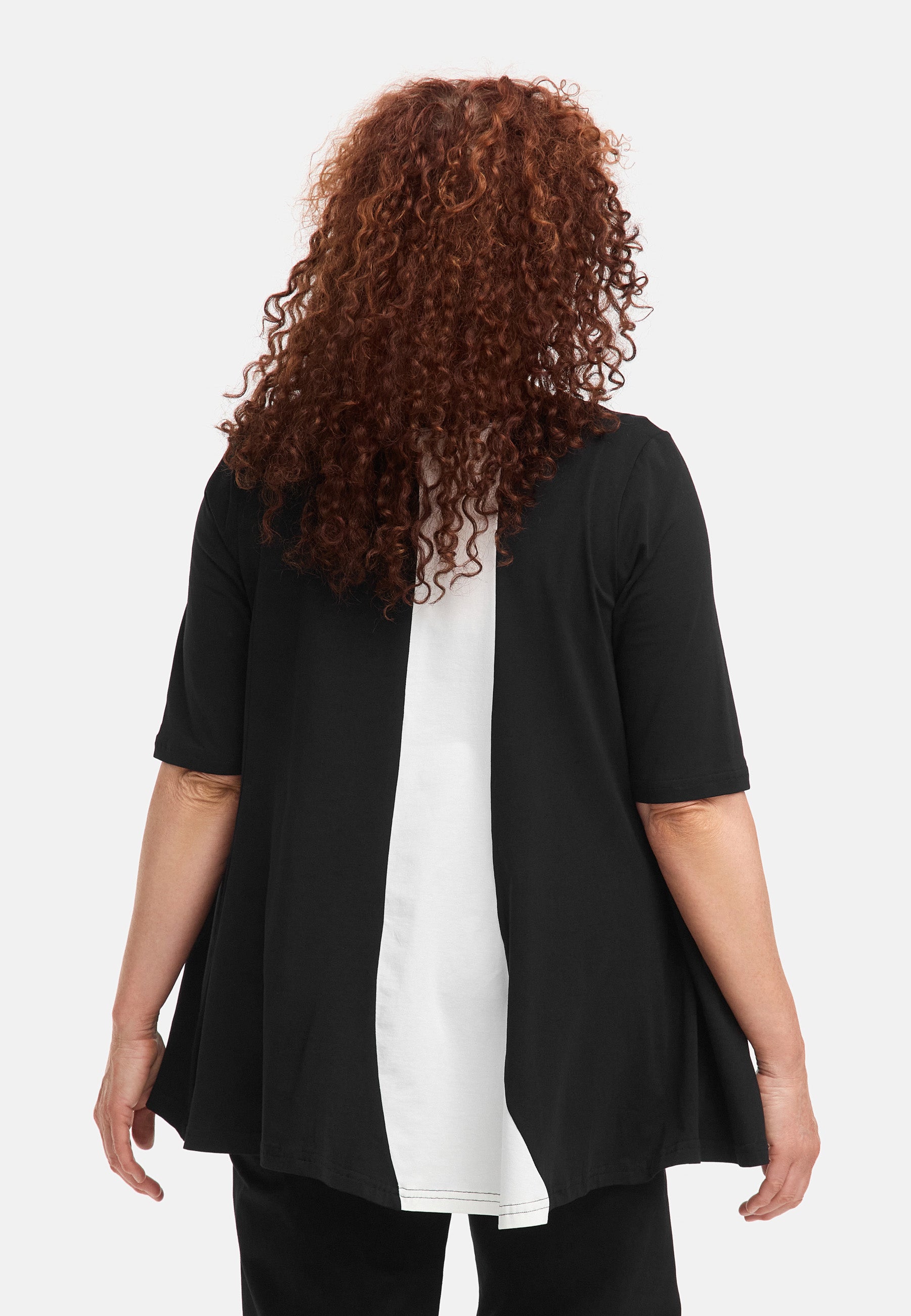 A-Form Shirt von Do Your Best aus Viskose, D924, Schwarz, Schick, Modern, Bequem, Schick