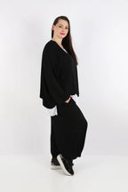 Ballonhose von AKH Fashion aus Viskose, 1233.08067, Schwarz, Ausgefallen, Zeitlos, Schick