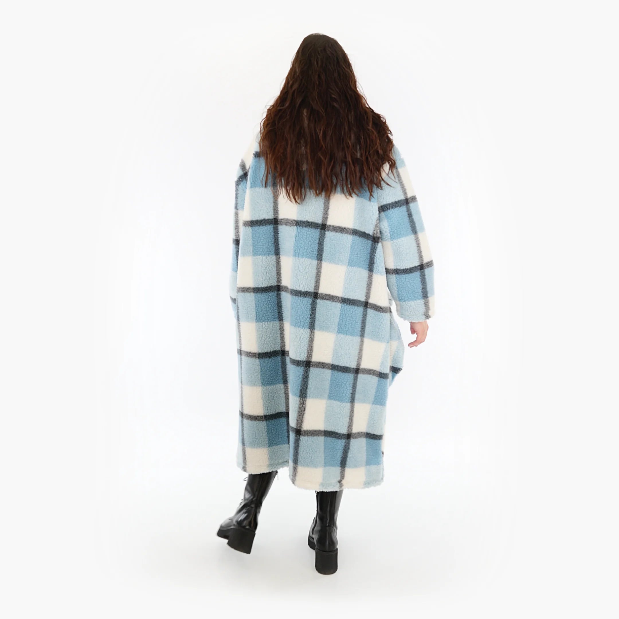  AKH Fashion Mantel in gerader Form, aus Materialmix, 1359.06979, Blau-Grau-Weiß, Schick