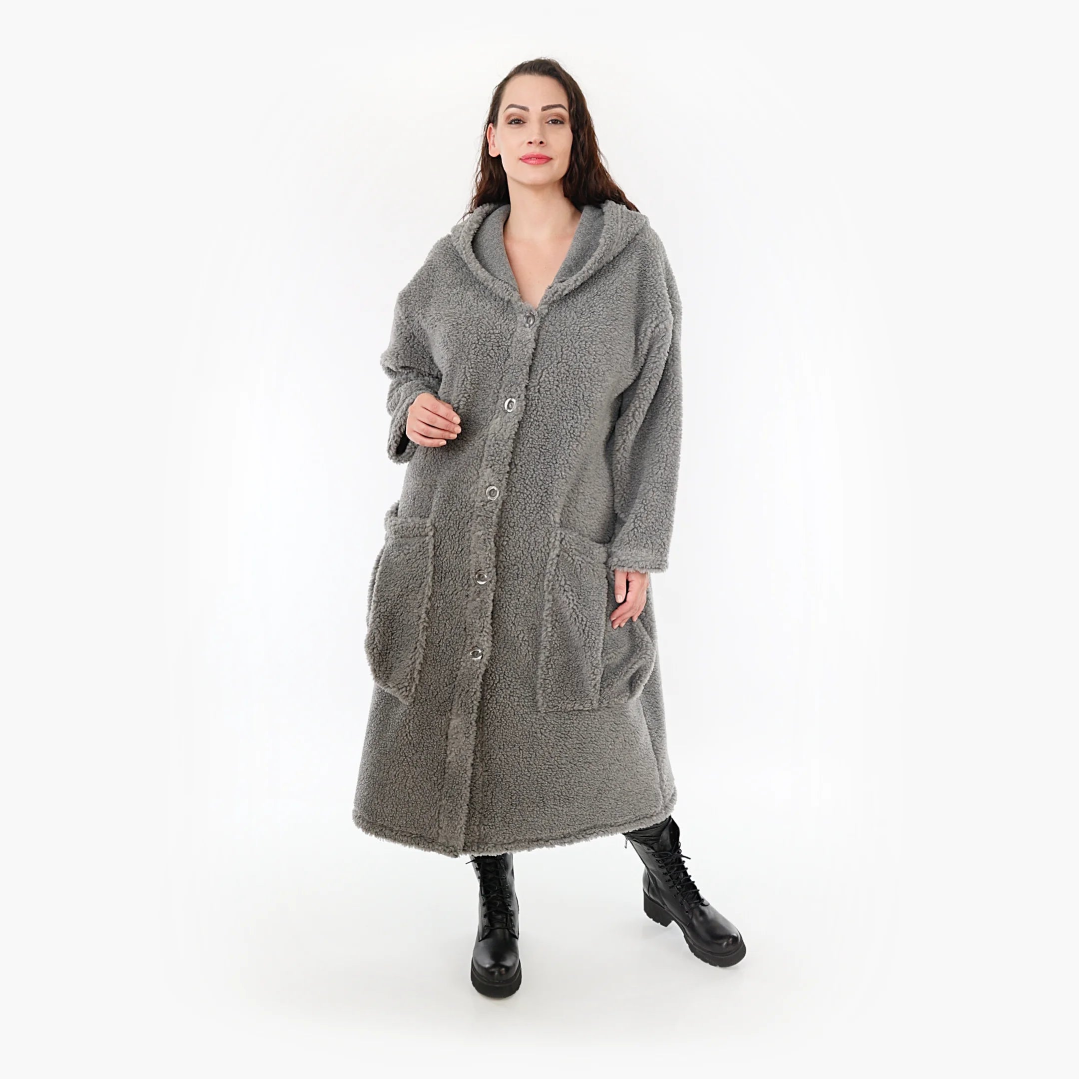  AKH Fashion Mantel in gerader Form, aus Materialmix, 1360.06979, Grau, Schick, Modern