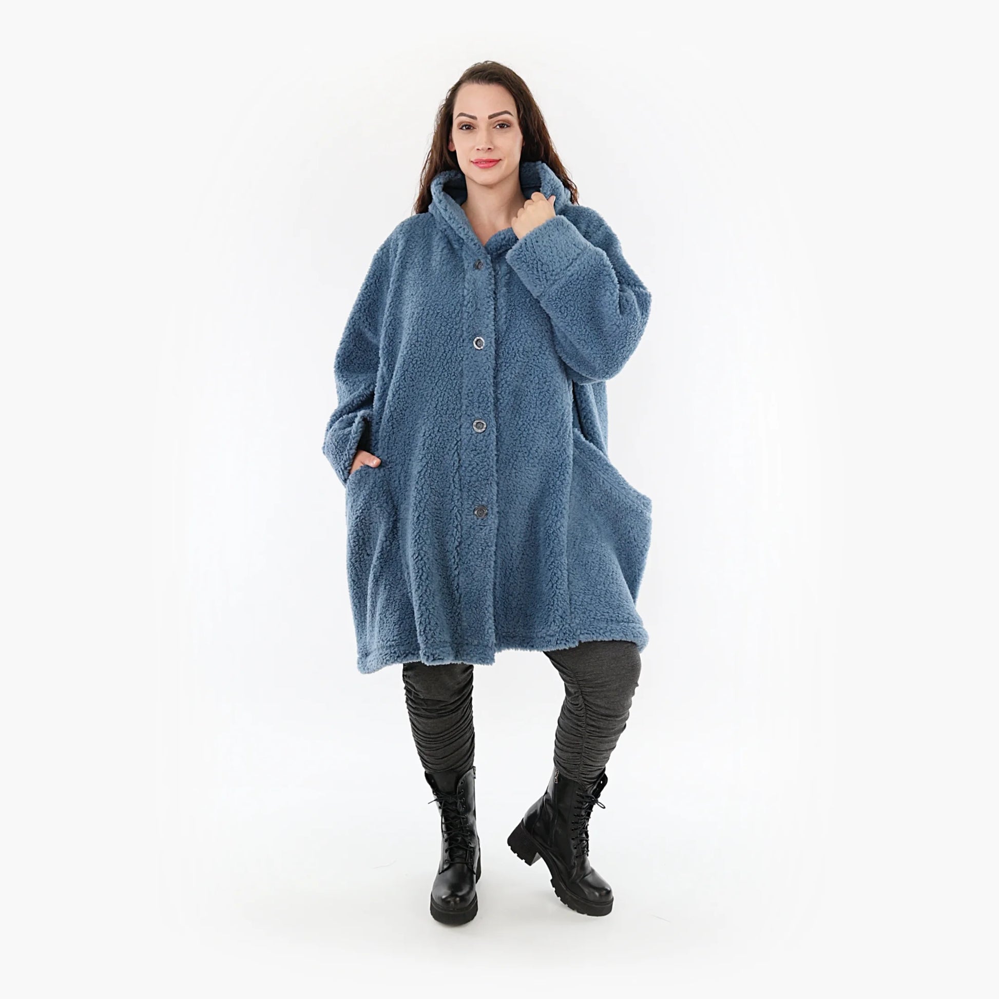  Ballonjacke von AKH Fashion aus Materialmix, 1360.06660, Blau, Unifarben, Schick, Modern