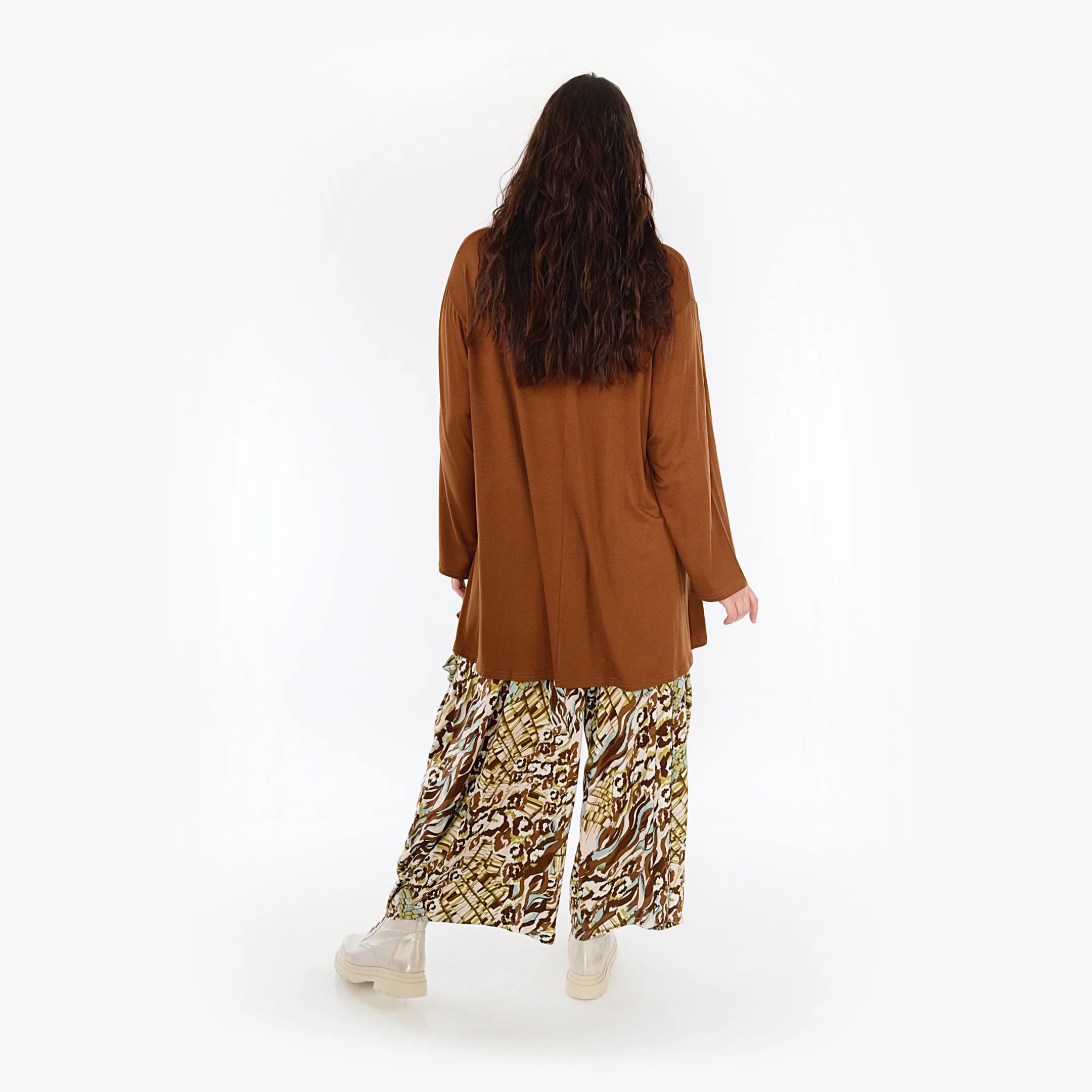  Ballonhose von AKH Fashion aus Viskose, 1355.08069, Olive-Cognac-Weiß, Muster, Schick