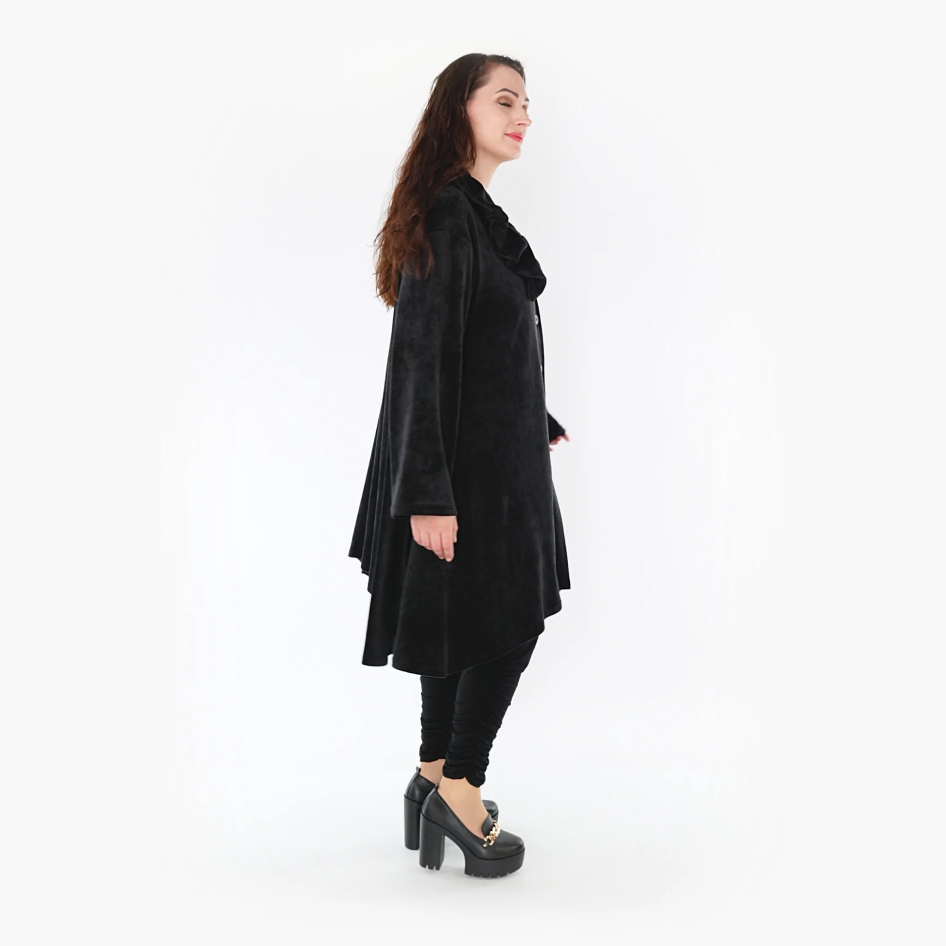  Jacke von AKH Fashion aus Polyester in gerundeter Form, 1368.05459, Schwarz, Ausgefallen