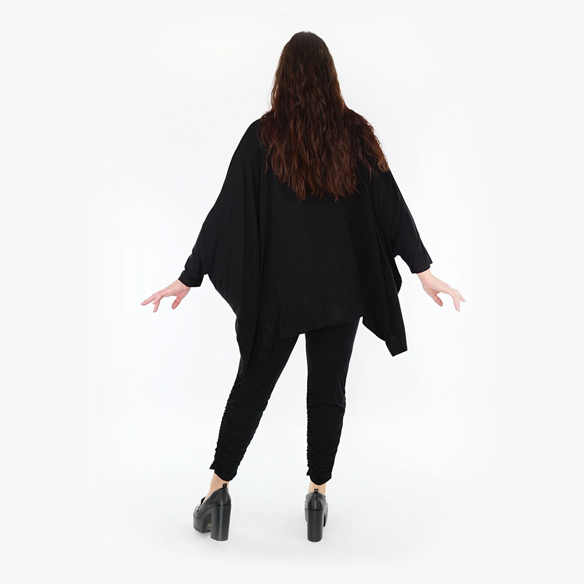  Bigshirt von AKH Fashion aus Bambus in kastiger Form, 1356.06307, Schwarz, Unifarben, Schick