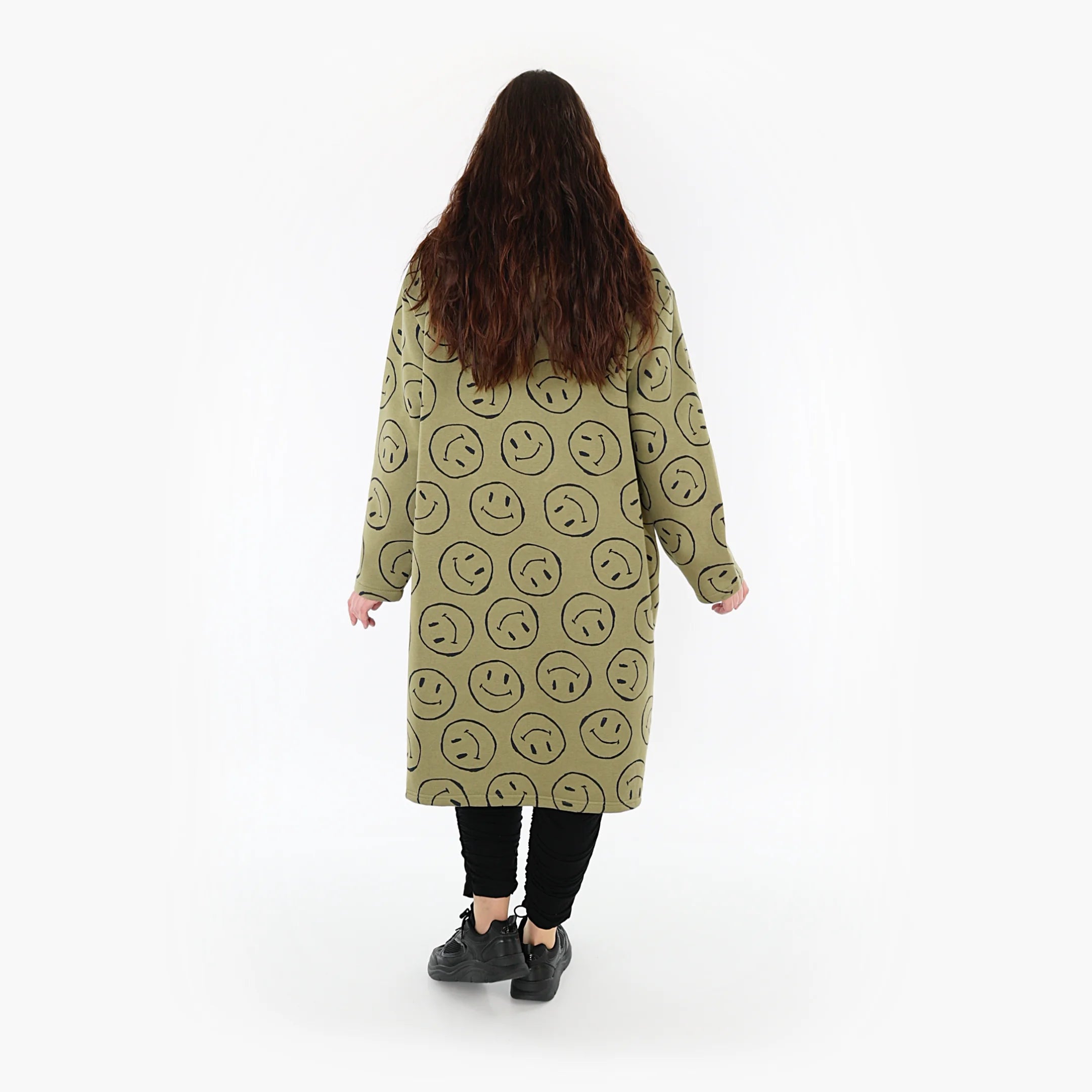  A-Form Bigshirt von AKH Fashion aus Baumwolle, 1361.06989, Olive-Schwarz, Schick, Modern