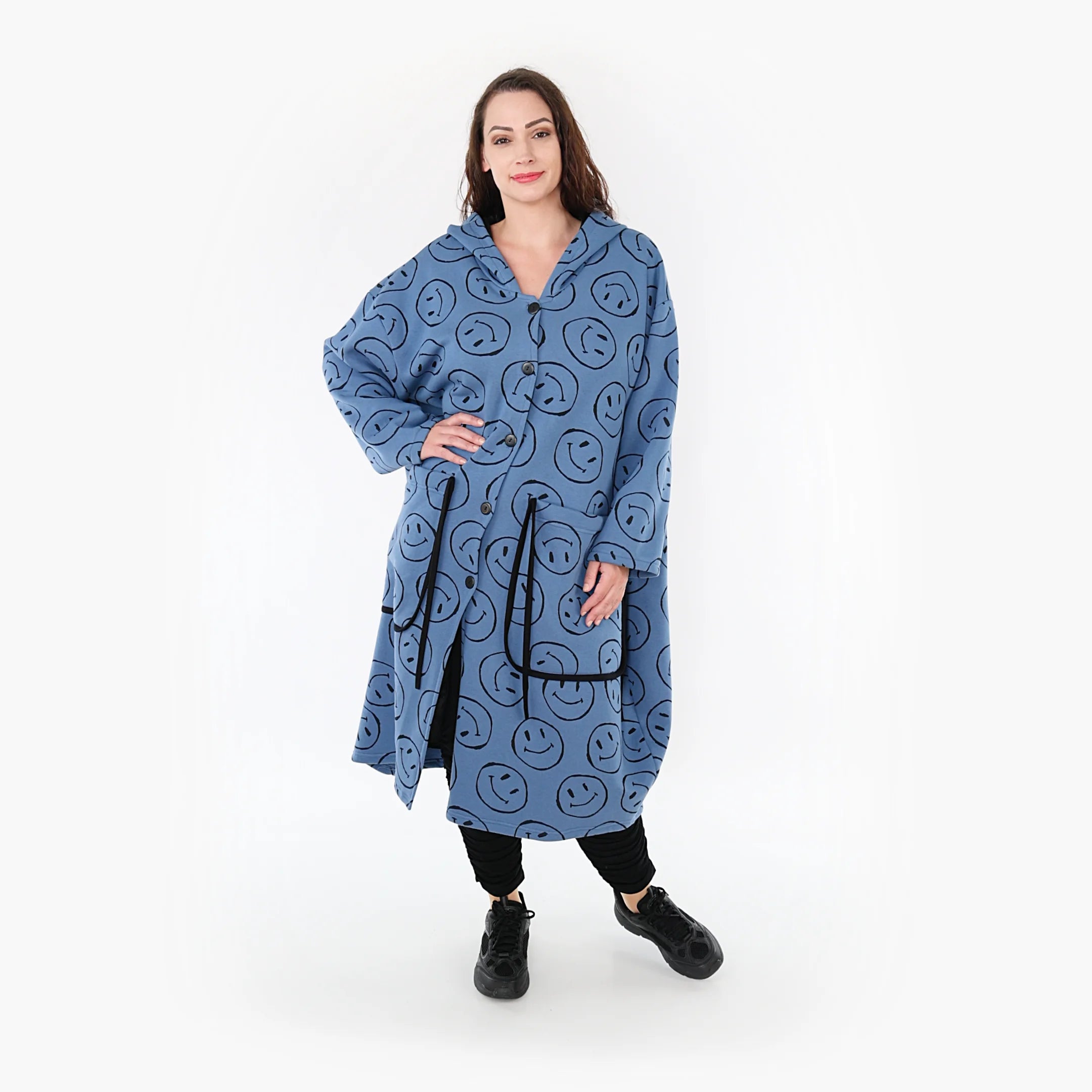  Ballonmantel von AKH Fashion aus Baumwolle, 1361.06986, Jeansblau-Schwarz, Schick, Modern