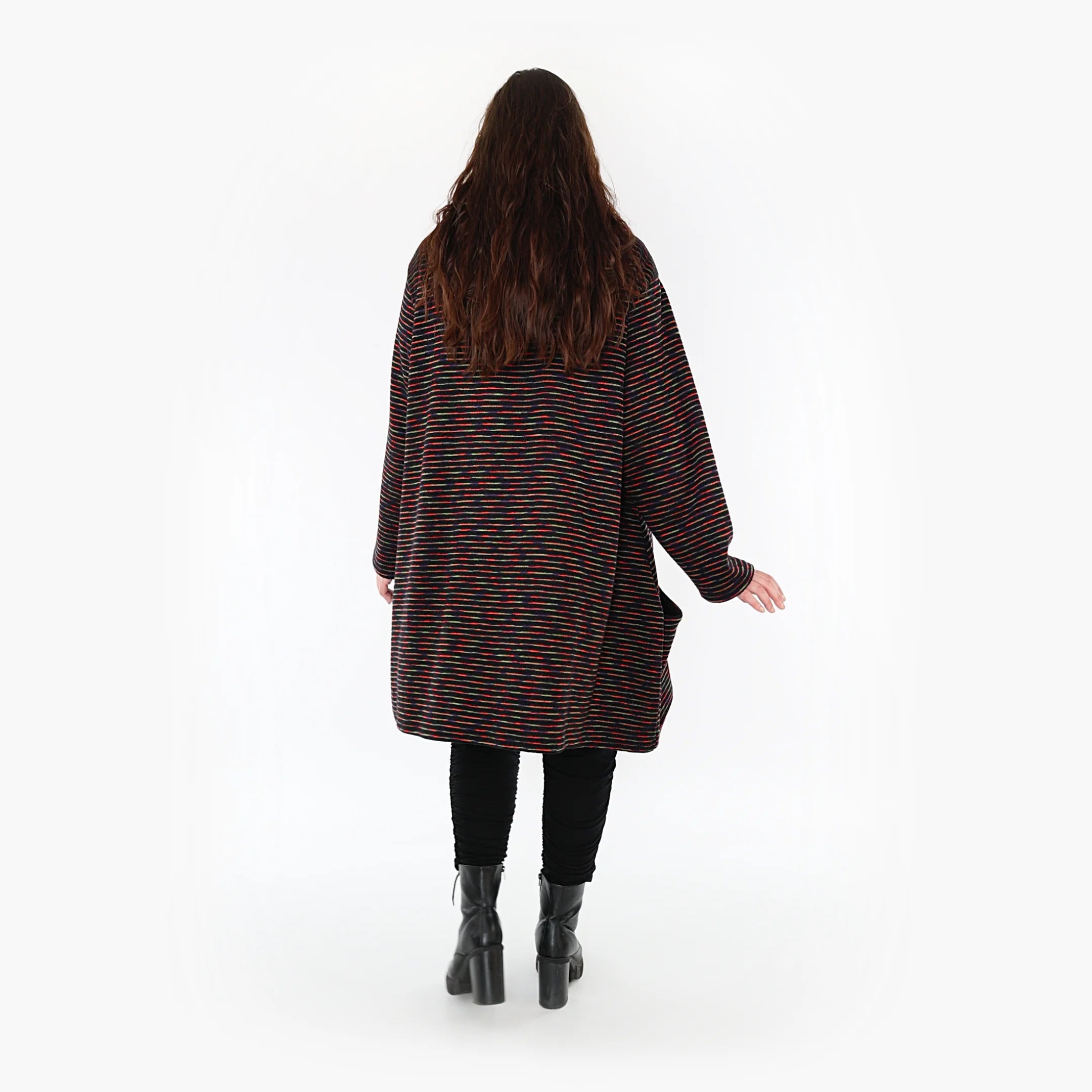 A-Form Jacke von AKH Fashion aus Baumwolle, 1367.06665, Schwarz-Grün-Rot, Schick, Modern