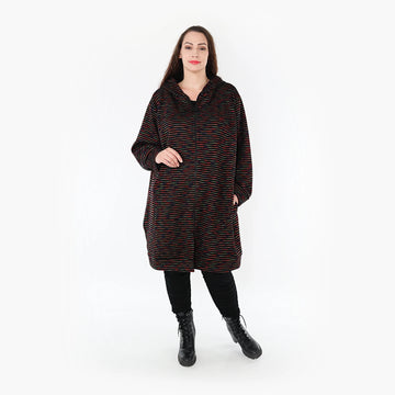  Stylische Jacke in trendy Lagenlook für Plus Size mit kuscheliger Wollmischung und Kapuze