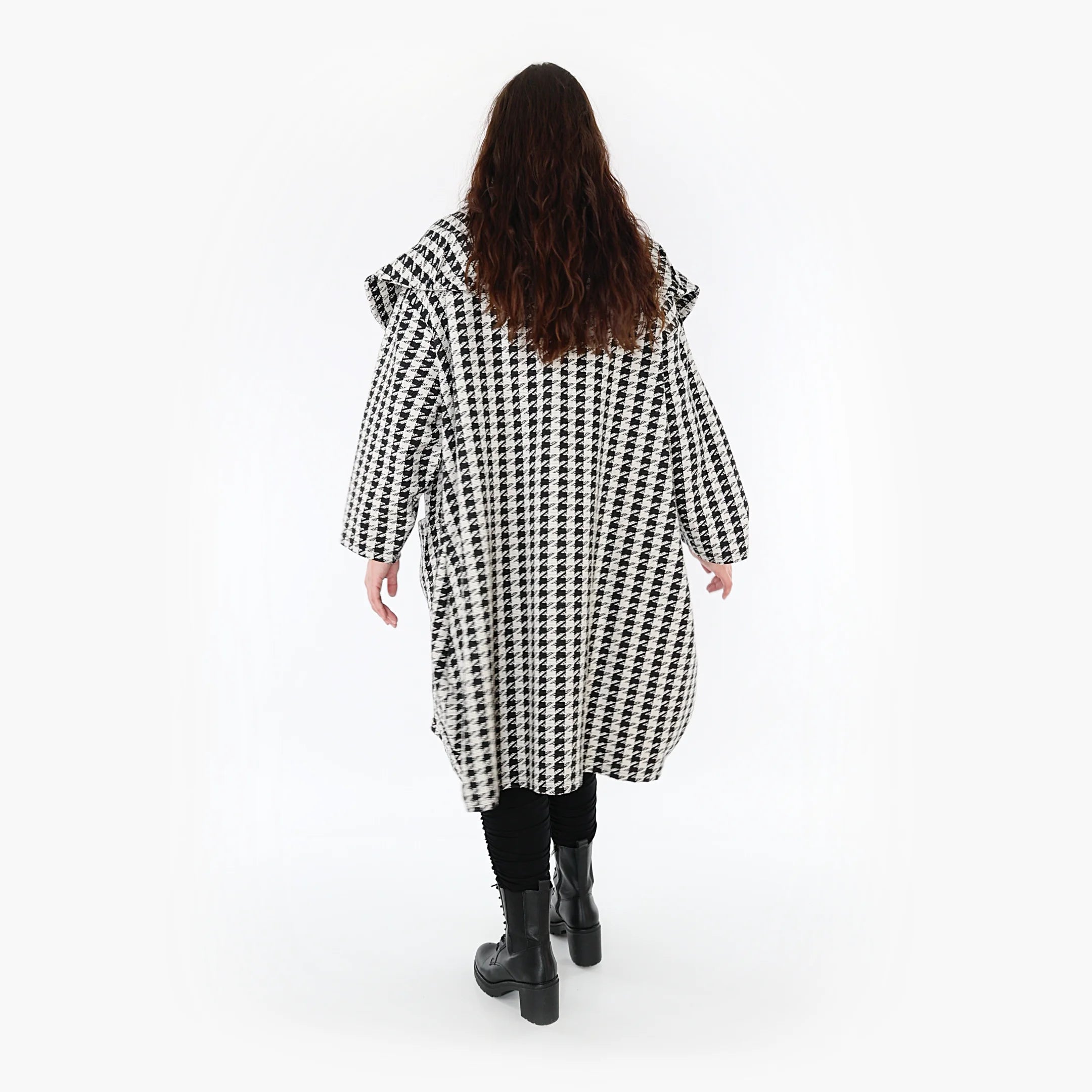  Ballonmantel von AKH Fashion aus Baumwolle, 1364.01776, Weiß-Schwarz, Schick, Modern