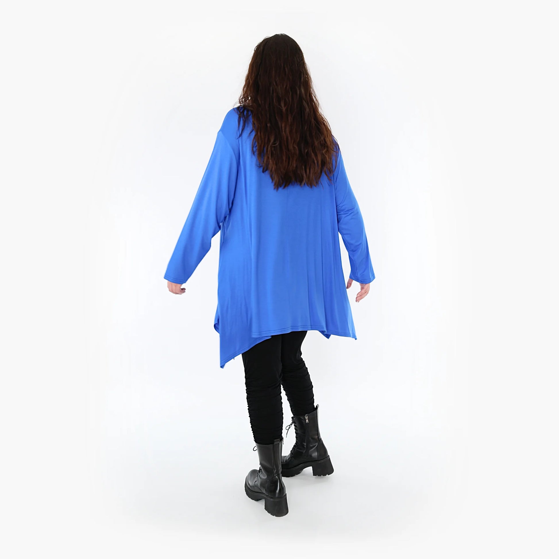  A-Form Shirt von AKH Fashion aus Viskose, 1233.1019L, Royalblau, Unifarben, Ausgefallen