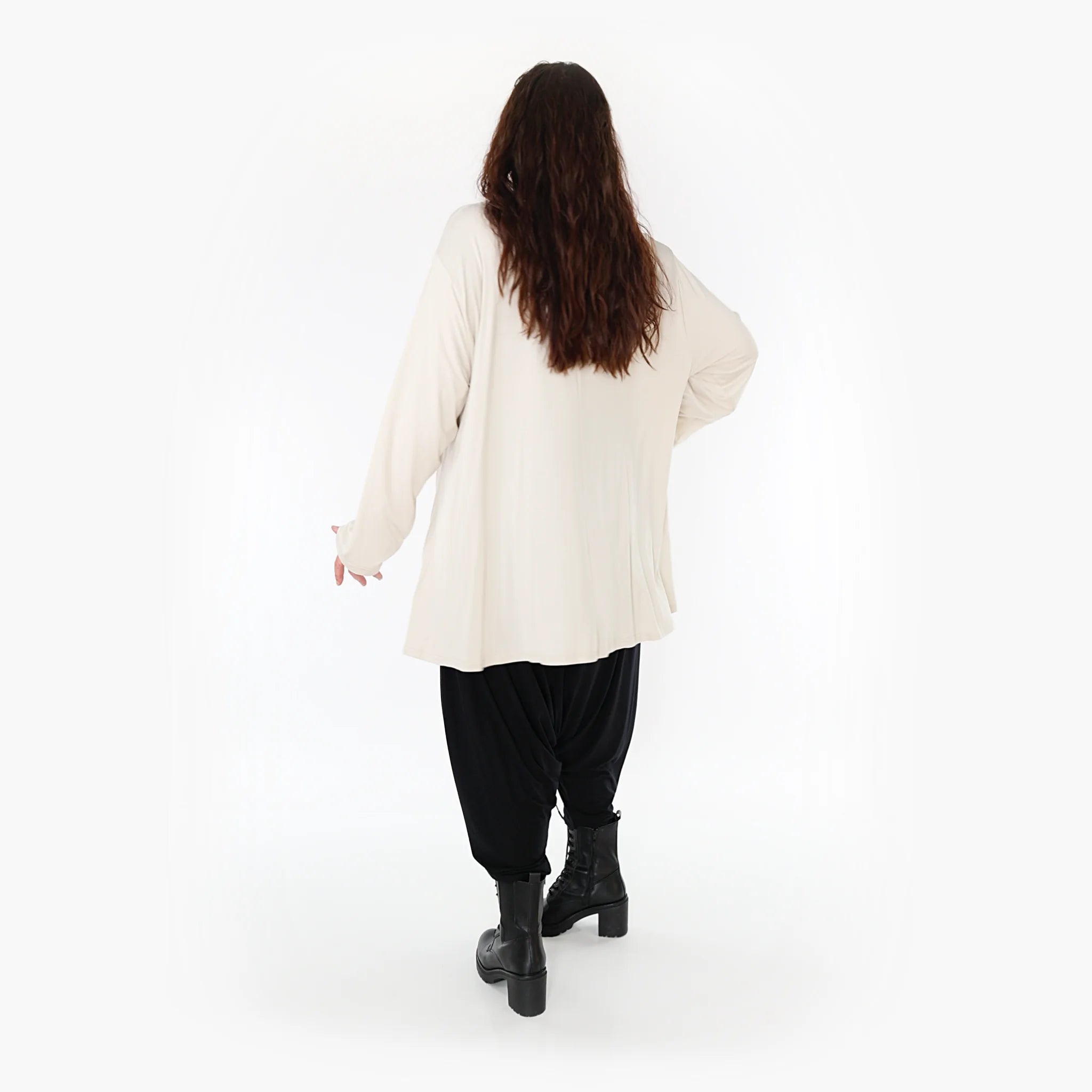  AKH Fashion Shirt in Glocken-Form, aus Viskose, 1233.1892L, Beige, Schick, Modern, Bequem