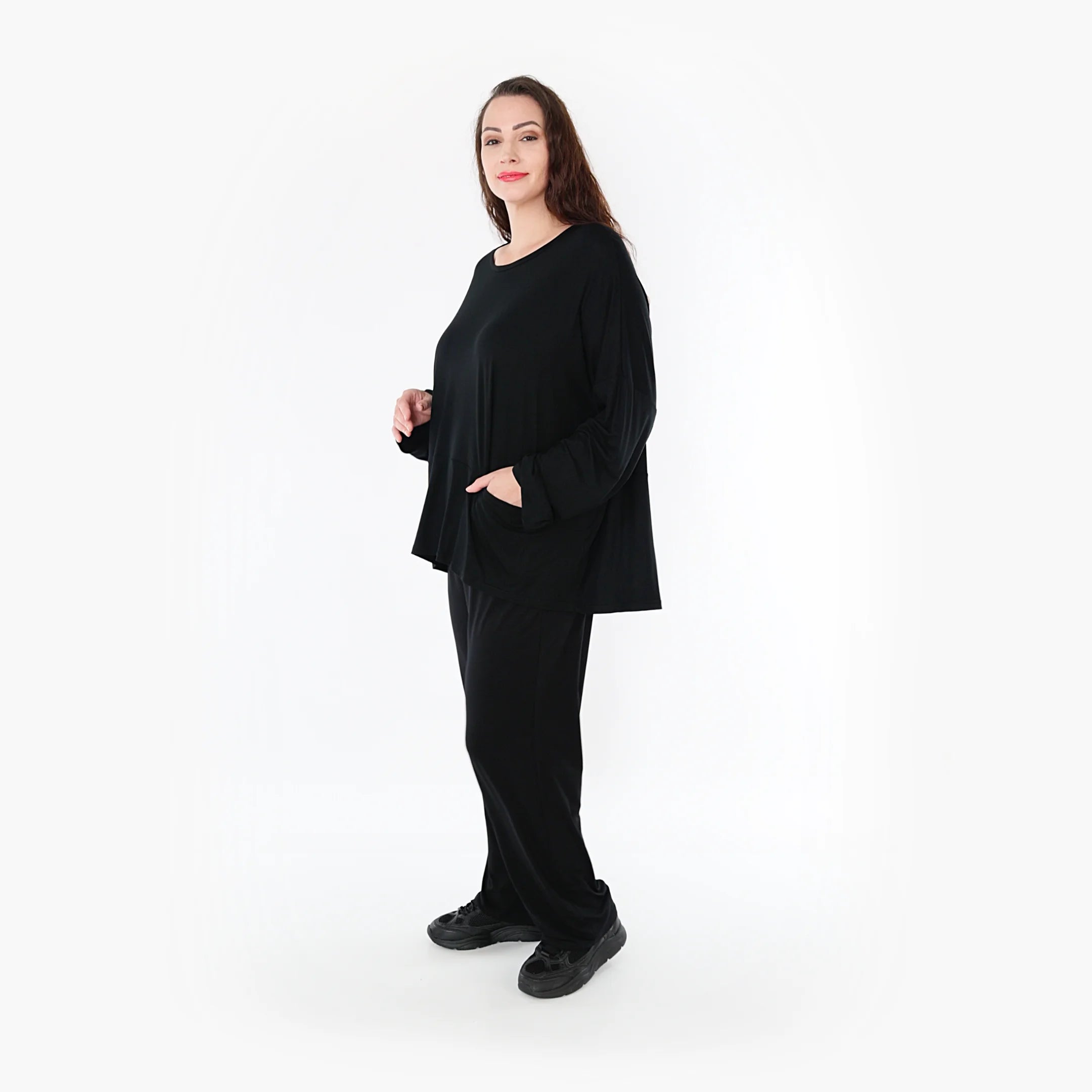 Shirt von AKH Fashion aus Viskose in kastiger Form, ausgefallene Lagenlook Mode