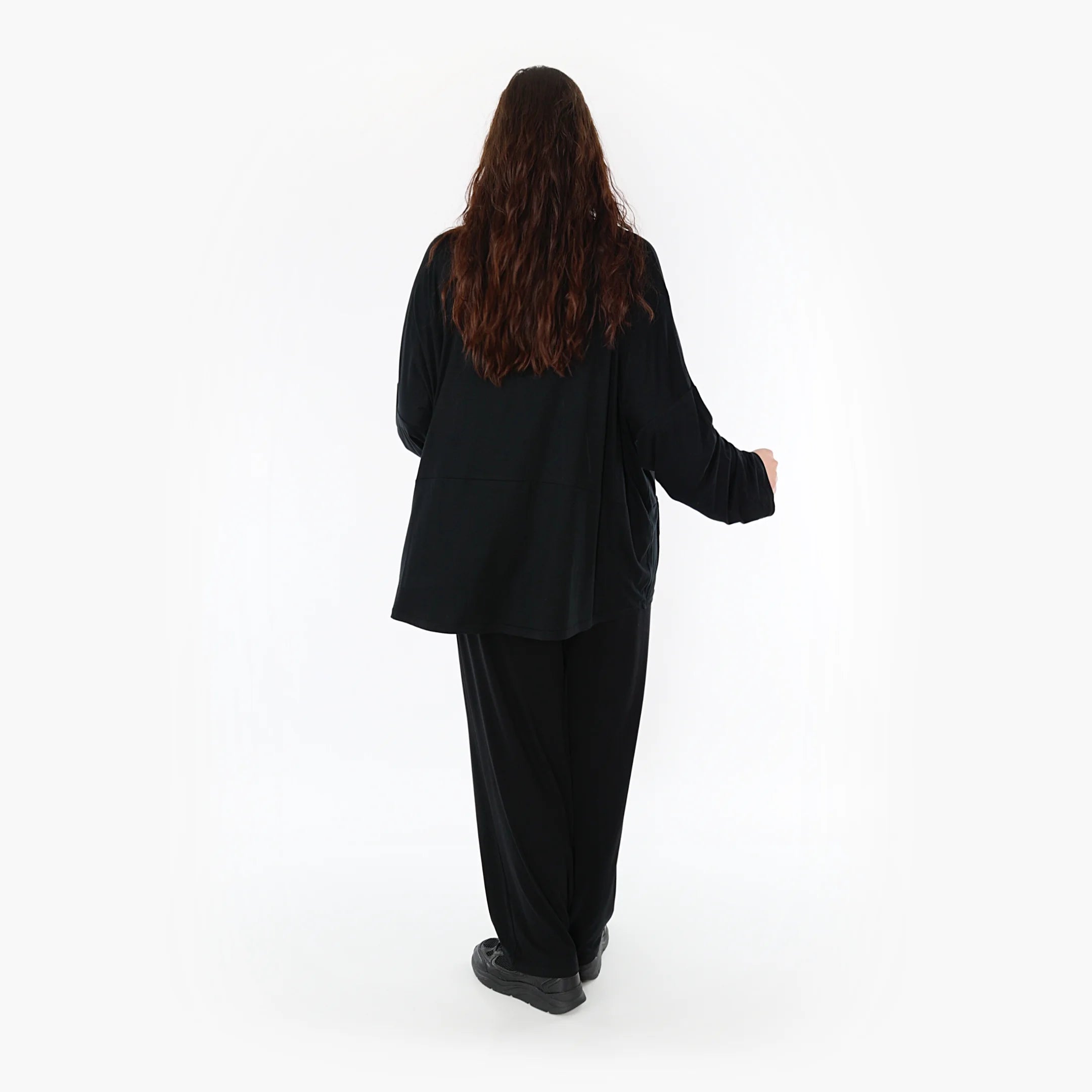  AKH Fashion Bigshirt in kastiger Form, aus Viskose, 1233.6888L, Schwarz, Schick, Modern