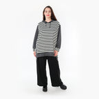  AKH Fashion Bigshirt in gerader Form, aus Viskose, 1366.06988, Grau-Weiß, Schick, Modern