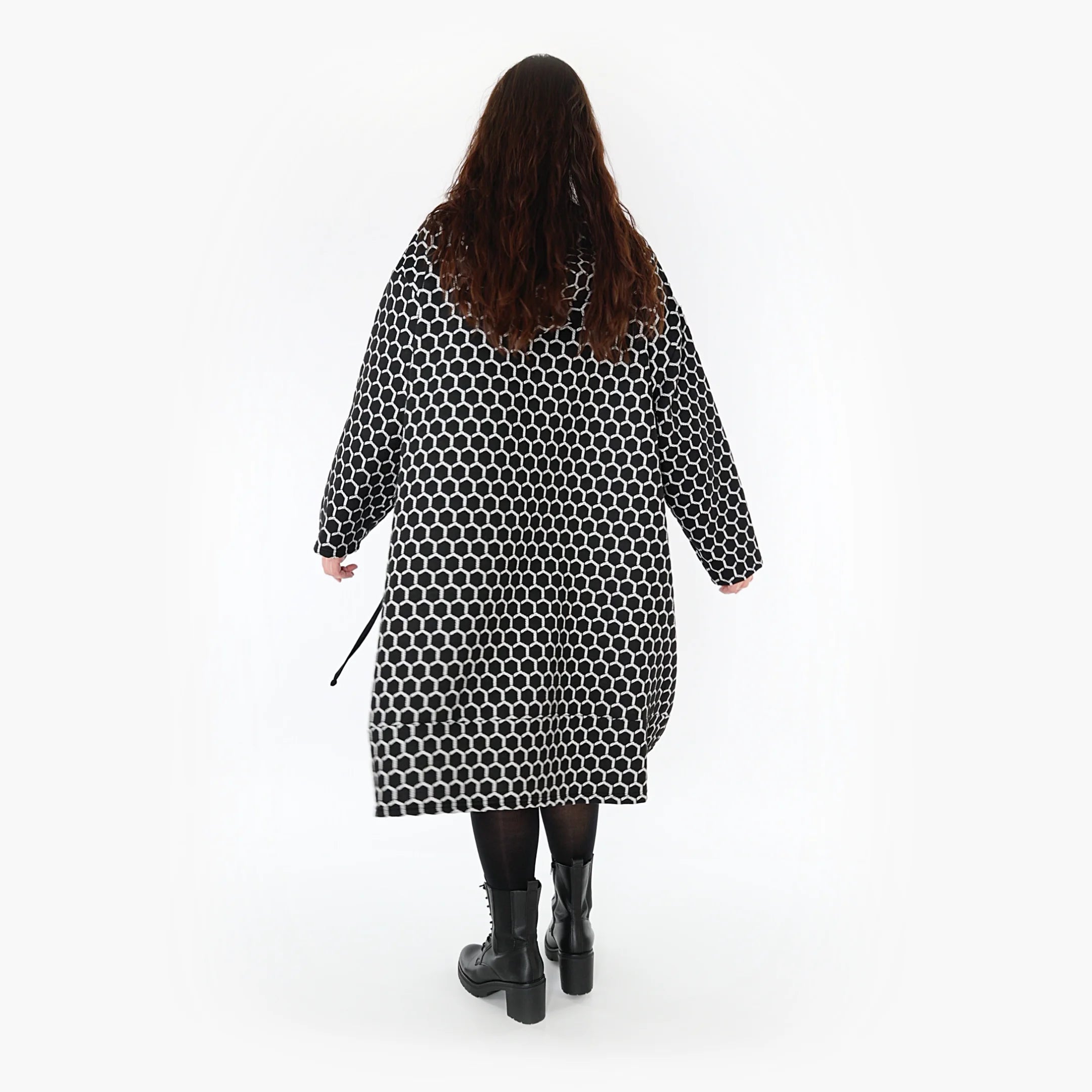  Ballonmantel von AKH Fashion aus Materialmix, 1365.06986, Schwarz-Weiß, Raute, Schick