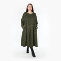  Ballonkleid von AKH Fashion aus Materialmix, 1365.06984, Schwarz-Lime, Raute, Schick