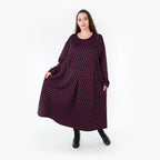  Ballonkleid von AKH Fashion aus Materialmix, 1365.06984, Schwarz-Fuchsia, Raute, Schick