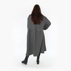  Ballonkleid von AKH Fashion aus Materialmix, 1365.06984, Schwarz-Weiß, Raute, Schick