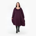  Ballonkleid von AKH Fashion aus Materialmix, 1365.06859, Schwarz-Fuchsia, Raute, Schick
