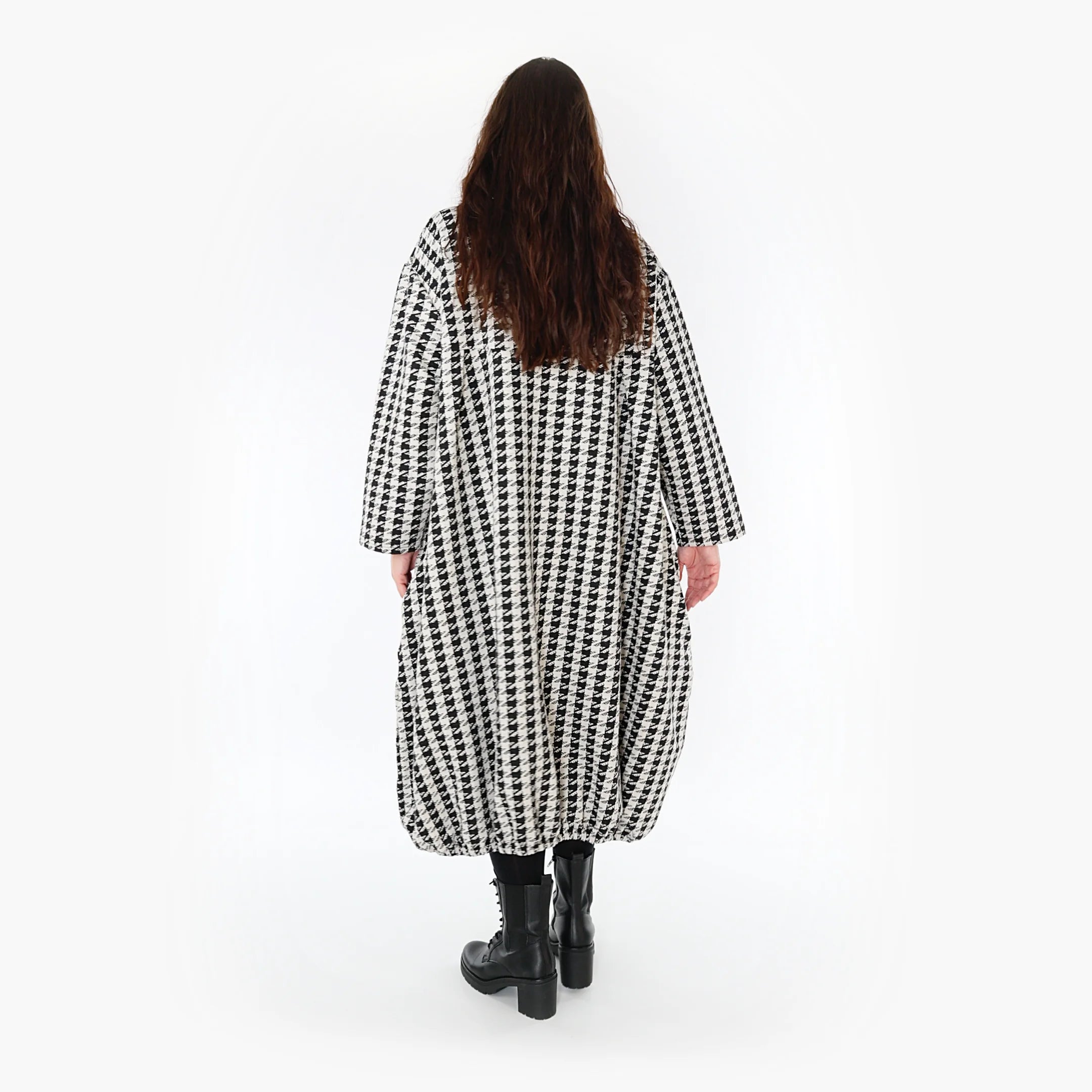  Ballonkleid von AKH Fashion aus Baumwolle, 1364.06947, Weiß-Schwarz, Schick, Modern