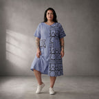 Leichtes blaues Viskoseleinen Shirt luftig im legeren Oversize Lagenlook zeitlos chic
