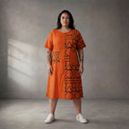 Leichtes Orange Popeline Shirt im legeren Lagenlook mit Taschen zeitlos luftig Oversize
