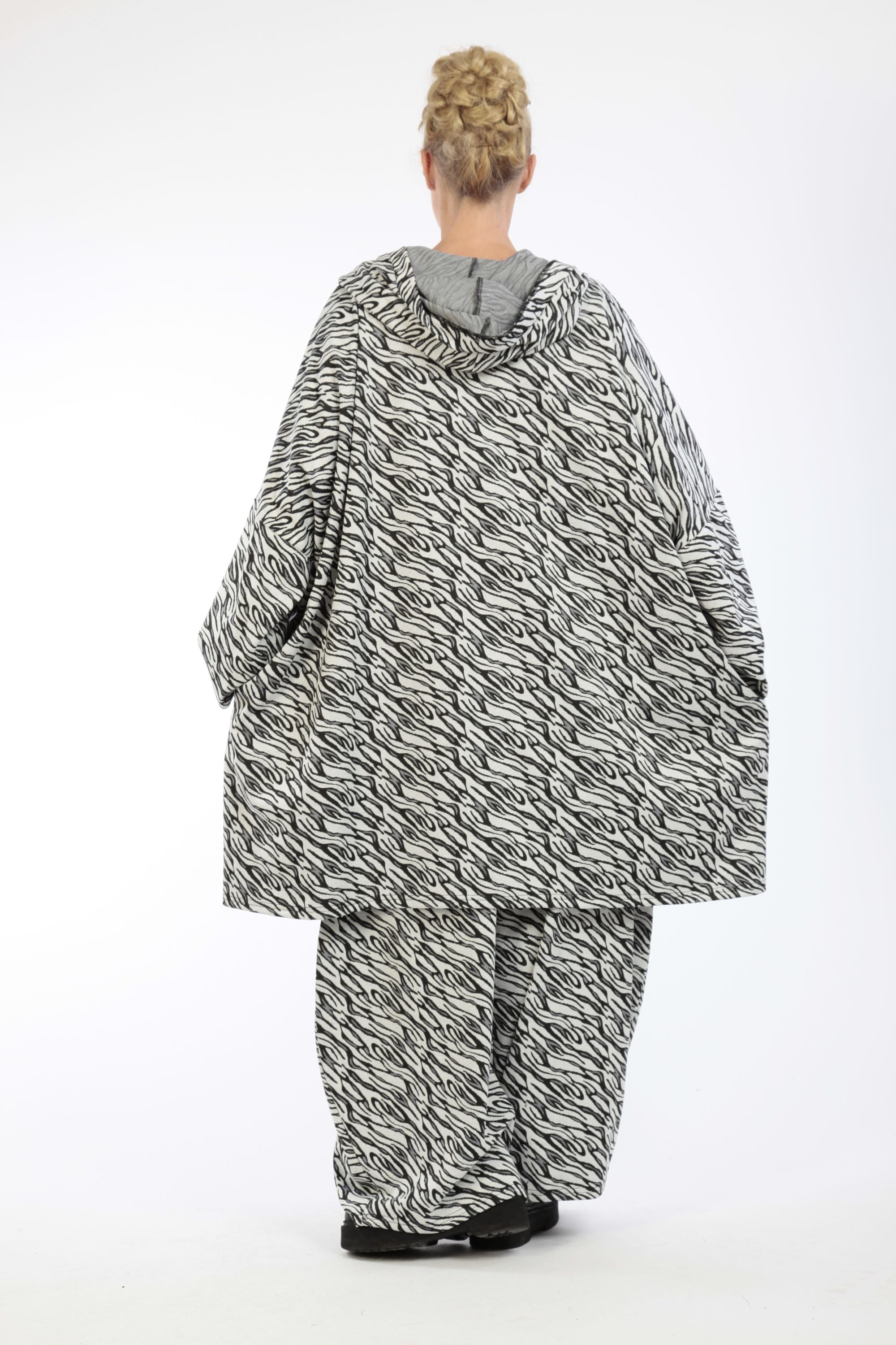  AKH Fashion Jacke in gerader Form, aus Materialmix, 1172.06857, Weiß-Schwarz, Zebra