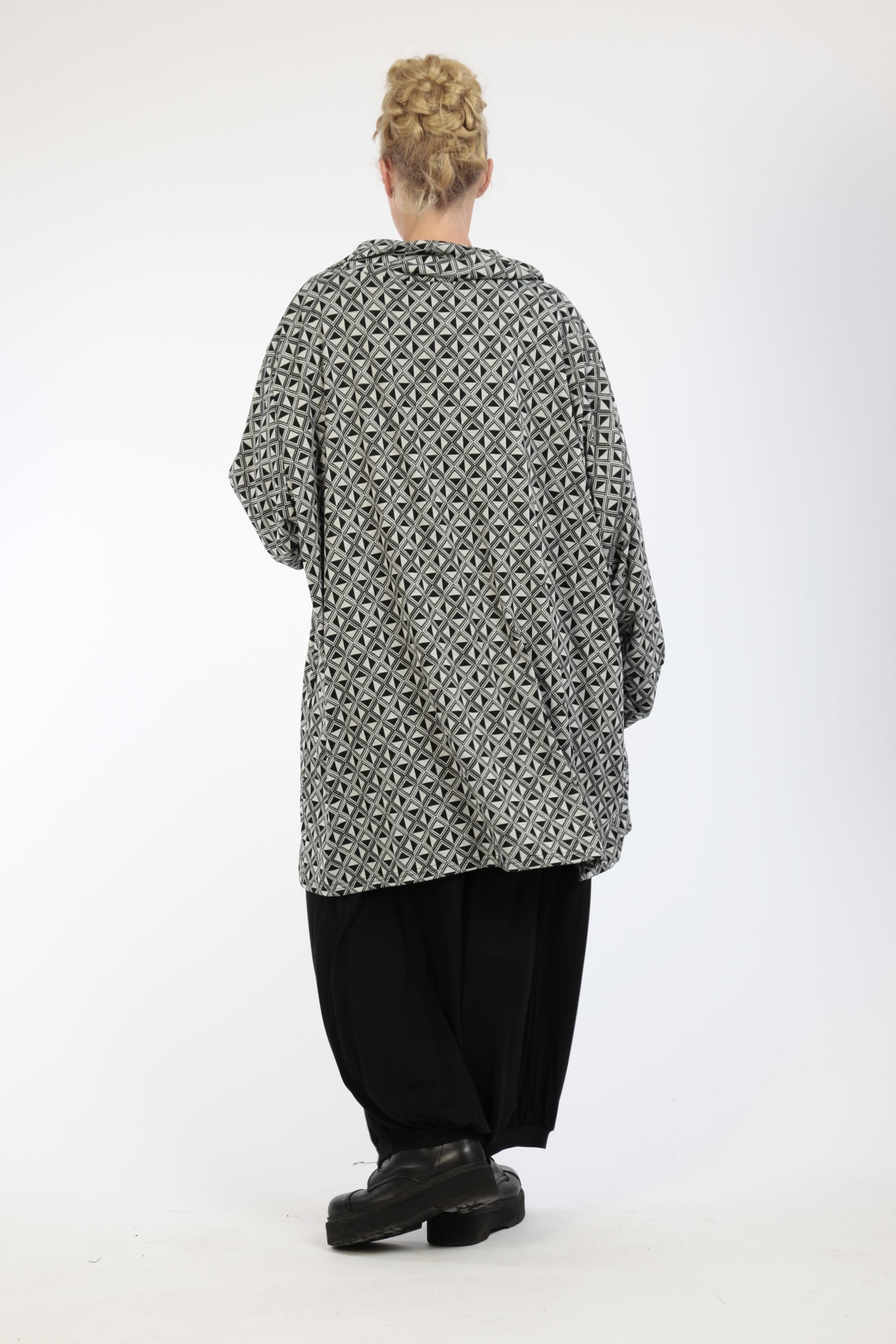  AKH Fashion Jacke in gerader Form, aus Materialmix, 1174.06854, Grau-Schwarz, Argyle