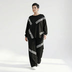 Zweiteiler im Oversize-Design aus French Terry mit Printdetails in Schwarz-Weiß von B-One – jetzt bei Modeare entdecken