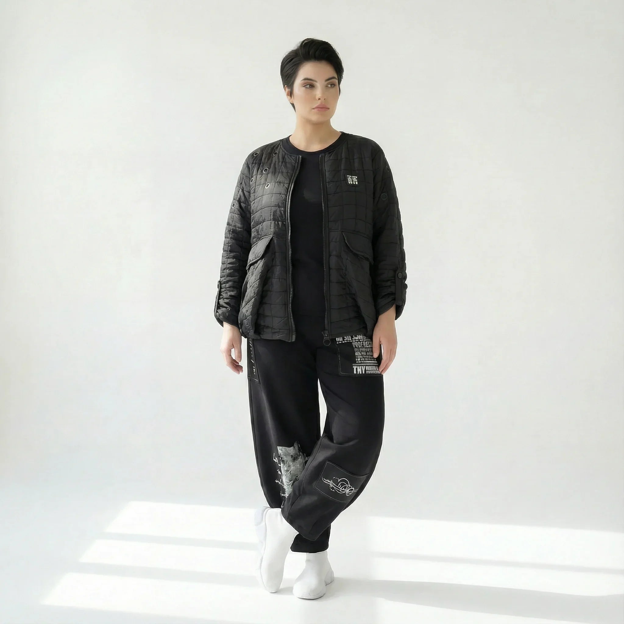 Gesteppte Oversize Jacke Ballon Übergangsjacke Baumwollmix B One Avantgarde Look Modeare