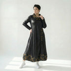 A-Form Kleid Lederimitat Damen Oversize Übergang Caraclan Design Modeare Avantgarde Look