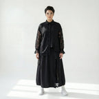 Trieste Oversize-Set mit Spitze: Schwarze Popeline-Bluse & Lagenrock – bei Modeare entdecken