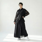 Trieste Oversize-Set mit Spitze: Schwarze Popeline-Bluse & Lagenrock – bei Modeare entdecken