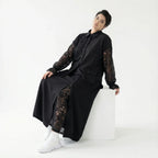 Trieste Oversize-Set mit Spitze: Schwarze Popeline-Bluse & Lagenrock – bei Modeare entdecken