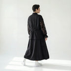 Trieste Oversize-Set mit Spitze: Schwarze Popeline-Bluse & Lagenrock – bei Modeare entdecken