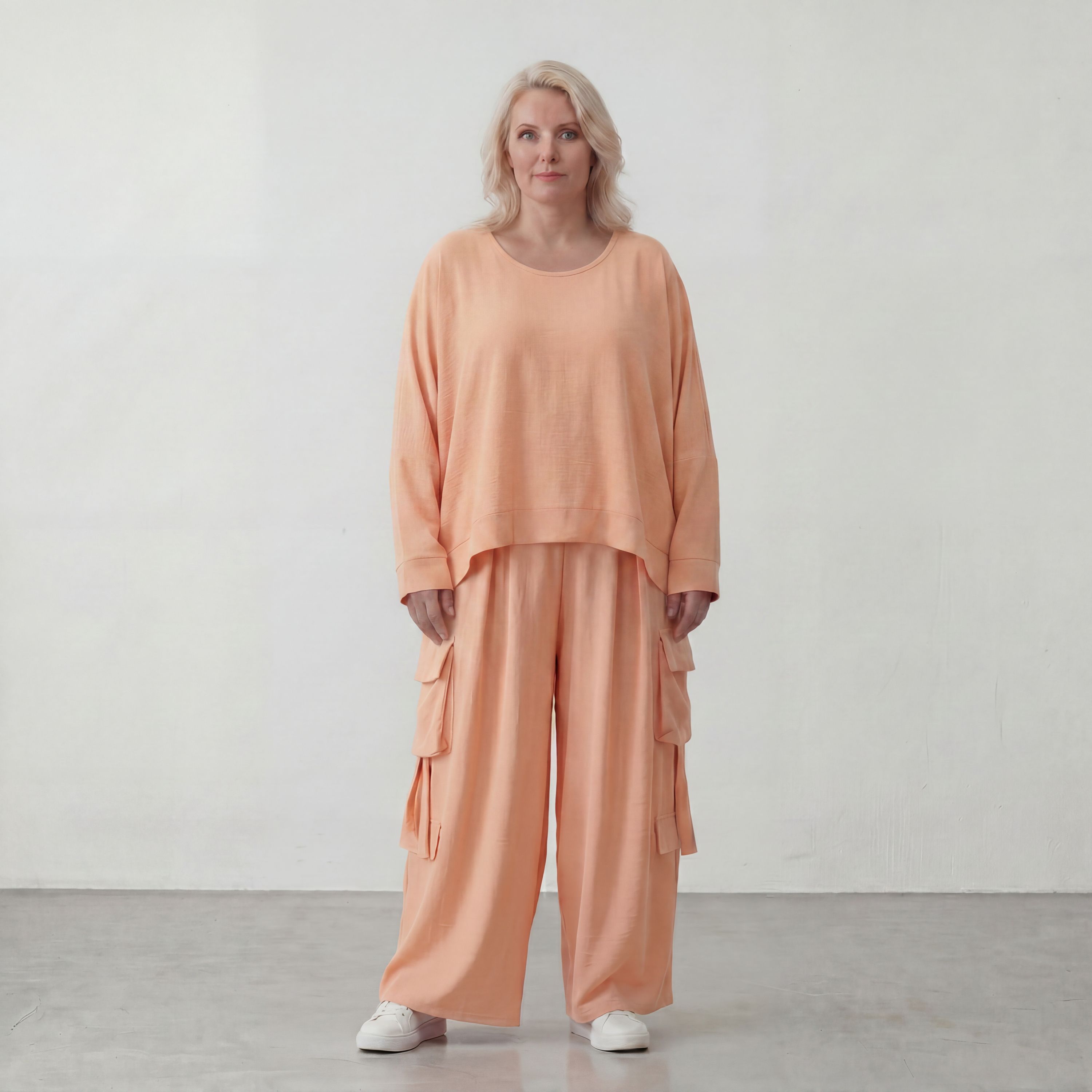 Mauve Oversize Überwurf in Leinenoptik leger Lagenlook luftig zeitlos chic weich edel