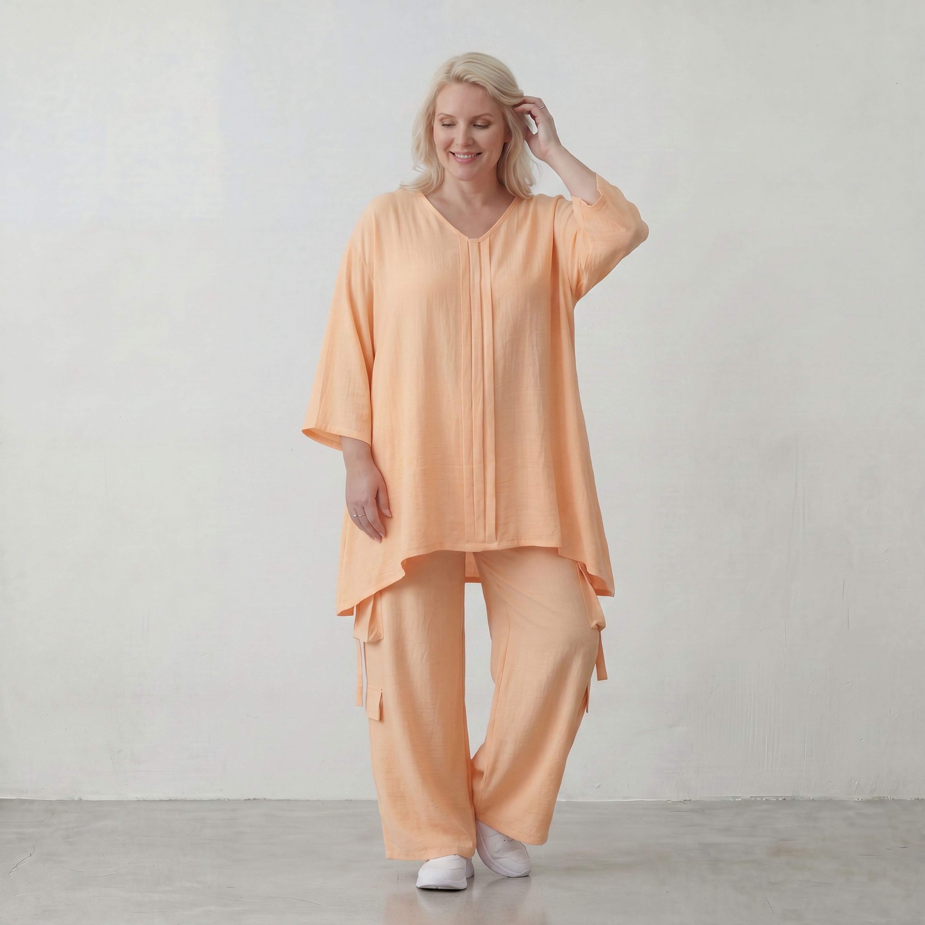 Locker fallendes Mauve Leinen Shirt im Lagenlook A Linie Oversize sehr zeitlos leger chic