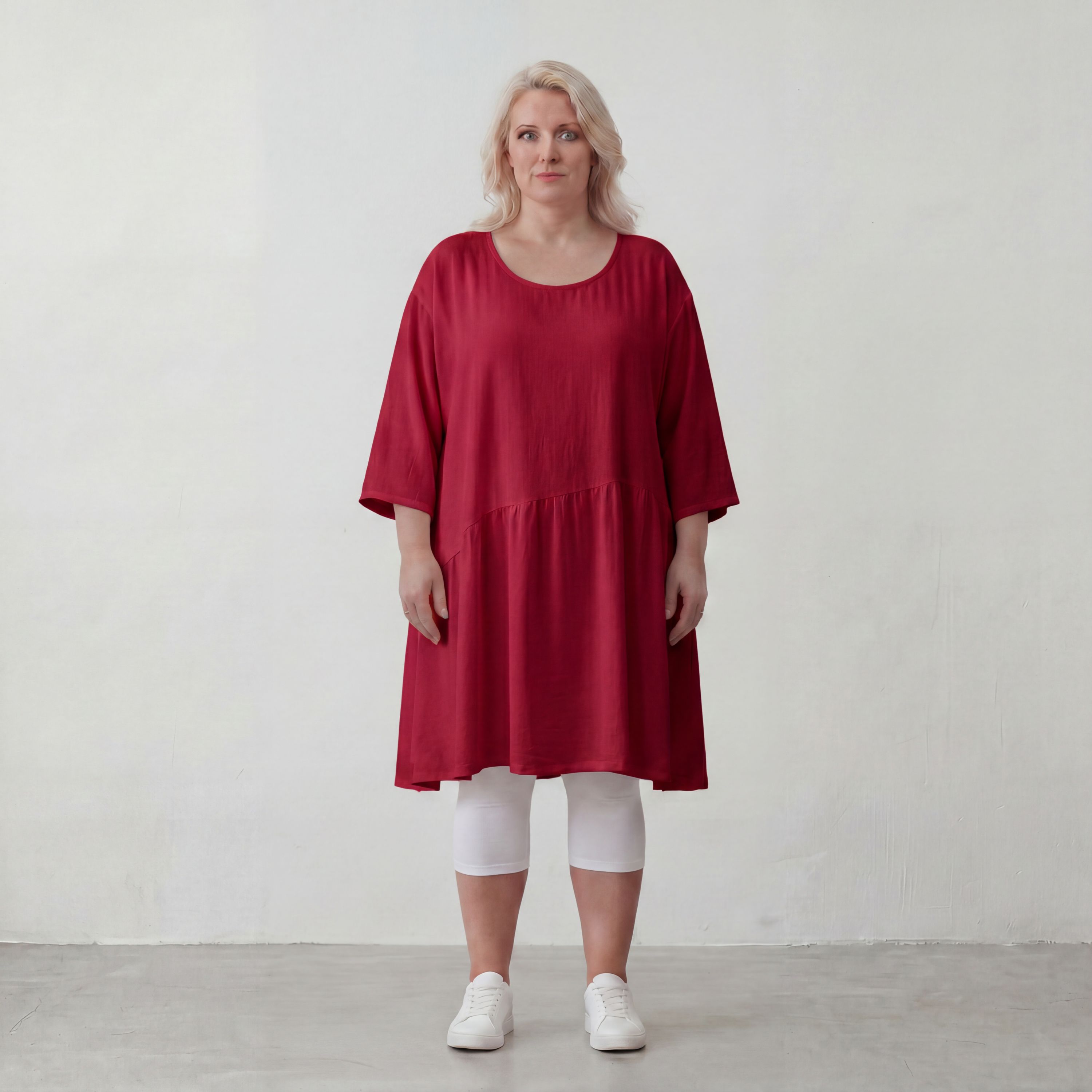 Fuchsia Kleid ALinie leger Oversize Silhouette in Leinenoptik luftig zeitlos modern neu