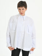  Just Angels Bigshirt in kastiger Form, aus Baumwolle, 1052, Weiß, Schick, Modern, Bequem