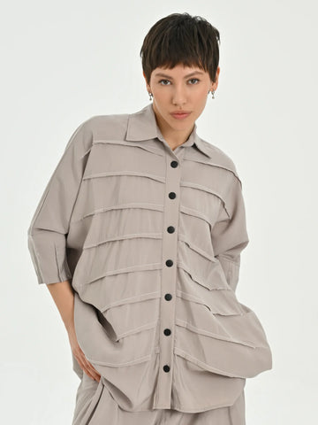  Bluse von Les Mios aus Baumwolle, 7005, Beige, Schick, Modern, Bequem, Schick