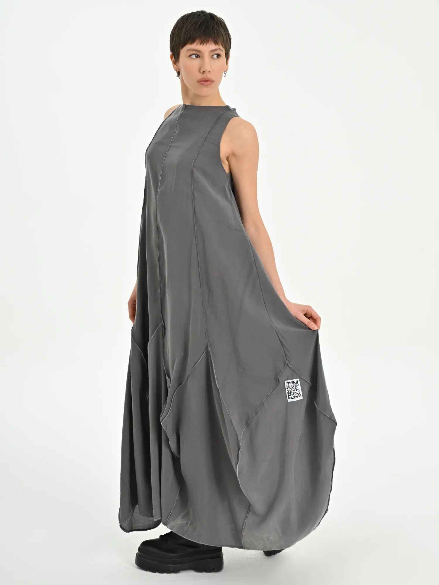  Ballonkleid von Les Mios aus Modal, 7018, Grau, Schick, Modern, Bequem, Schick