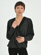  Les Mios Bluse in gerundeter Form, aus Baumwolle, 7039, Grau, Schick, Modern, Bequem