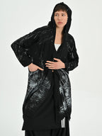  A-Form Mantel von Les Mios aus Polyester, 7053, Schwarz, Kleckse, Schick, Modern, Bequem