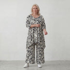 Ballonhose Weiß/Schwarz im Lagenlook leger Oversize weich fliessend zeitlos luftig chic