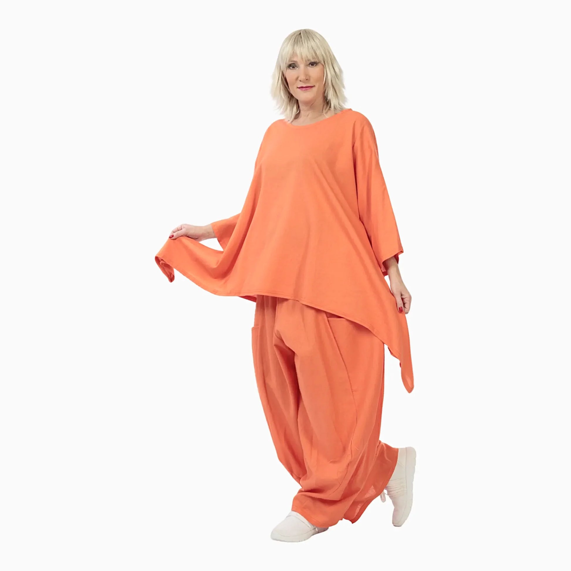  A-Form Bigshirt von AKH Fashion aus Viskose, 1027.06588, Orange, Unifarben, Schick, Modern