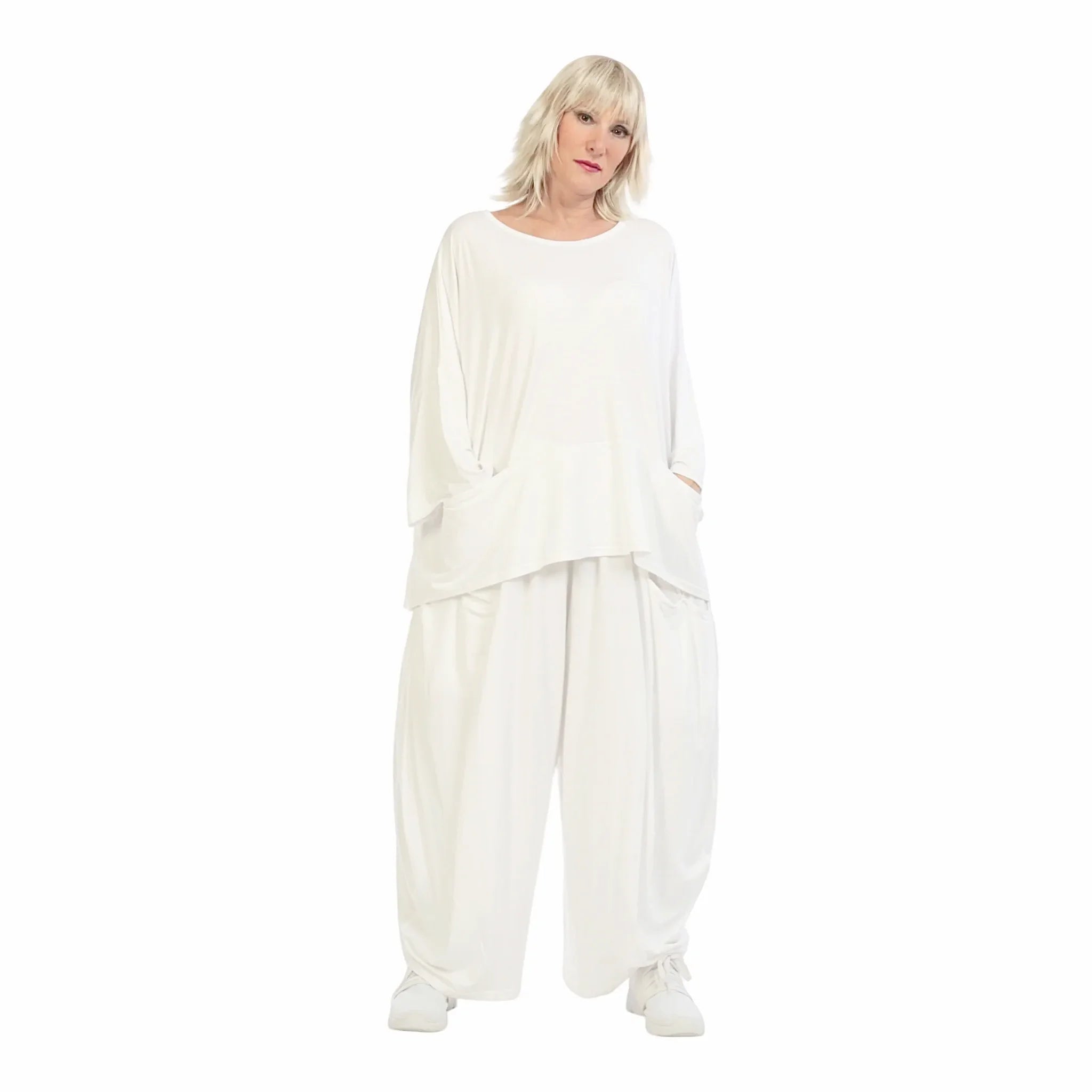  AKH Fashion Bigshirt in kastiger Form, aus Viskose, 1233.06888, Weiß, Schick, Modern, Bequem